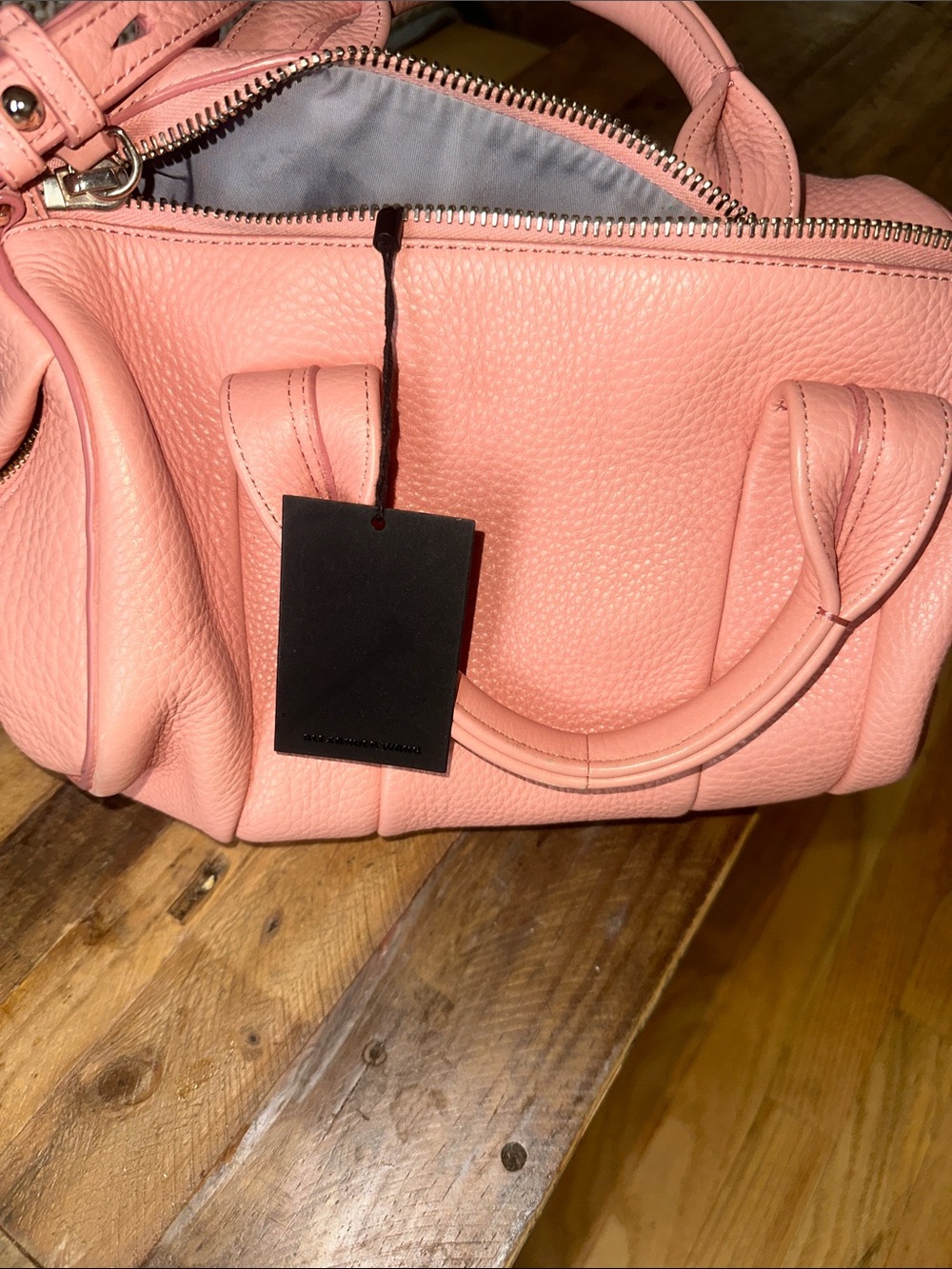 NWT authentic ALEXANDER WANG Pebbled Lambskin Rocco Nectar silver  Hardware - Picture 7 of 10